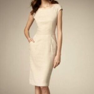 Theory Taupe Linen Sheath Dress with Pockets – Size 4